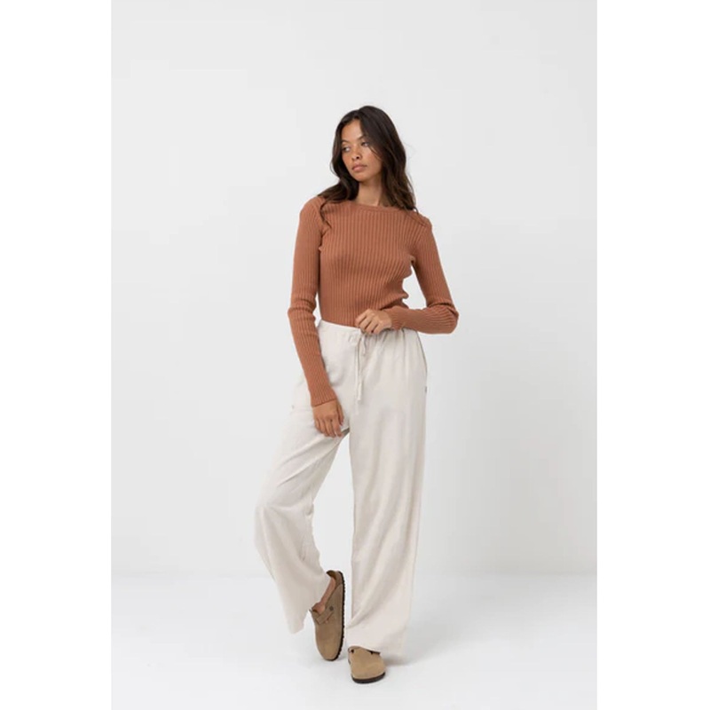 Rhythm Classic Drawstring Women’s Pants – Oat