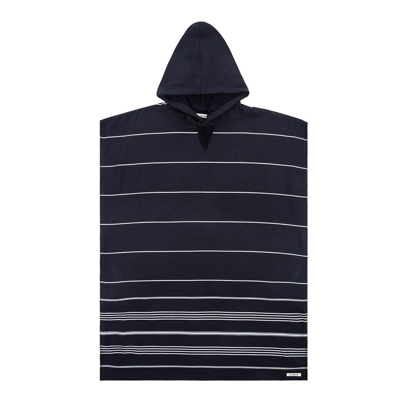 Sand Cloud Classic Stripe Hooded Poncho – Black