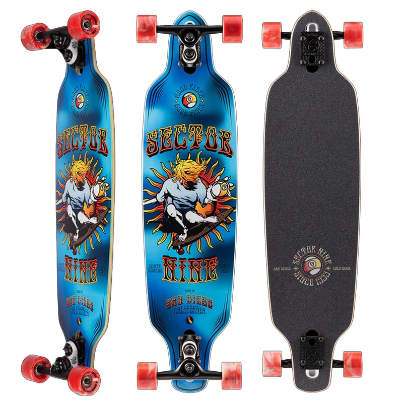 Sector 9 9er Mini Fractal 34 Complete Skateboard – Blue