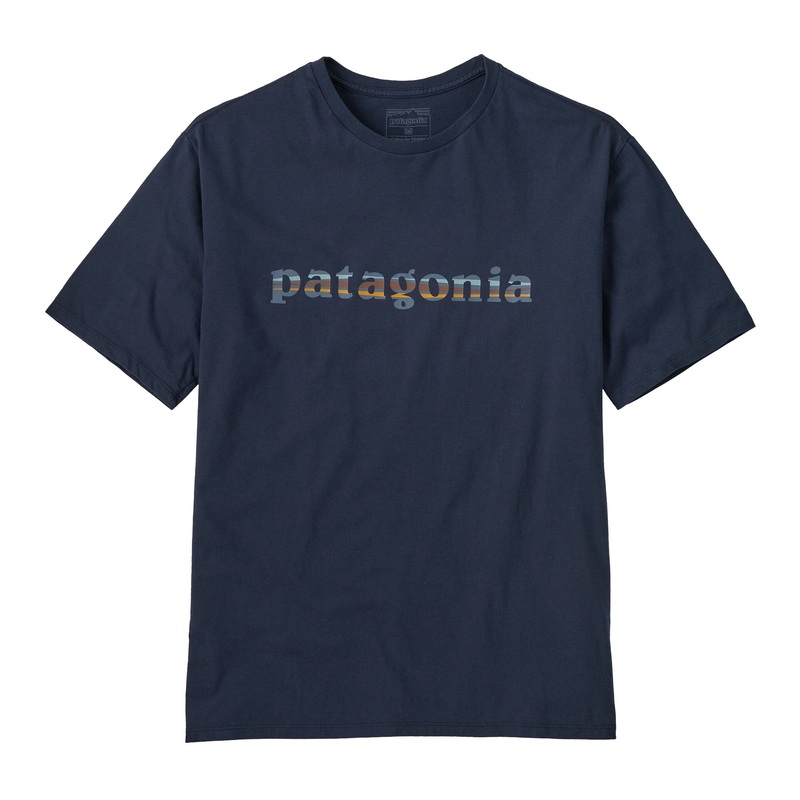Patagonia ’73 Text Logo Organic Men’s S/S T-Shirt – New Navy