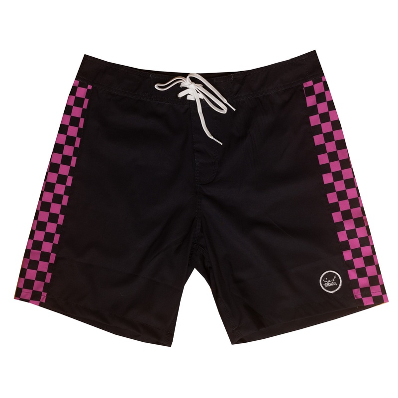 Surf Station Raya 18″ Men’s Boardshorts – Black/Pink Checkered