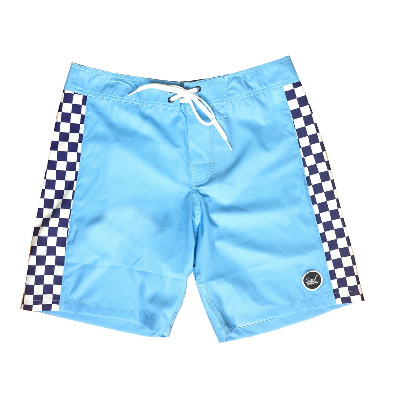 Surf Station Raya 18″ Men’s Boardshorts – Carolina Blue/Checkered