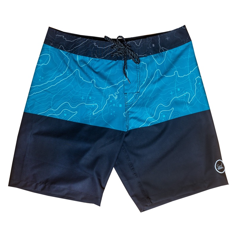Surf Station Signal 19″ Men’s Boardshorts – Black/Aerial Teal