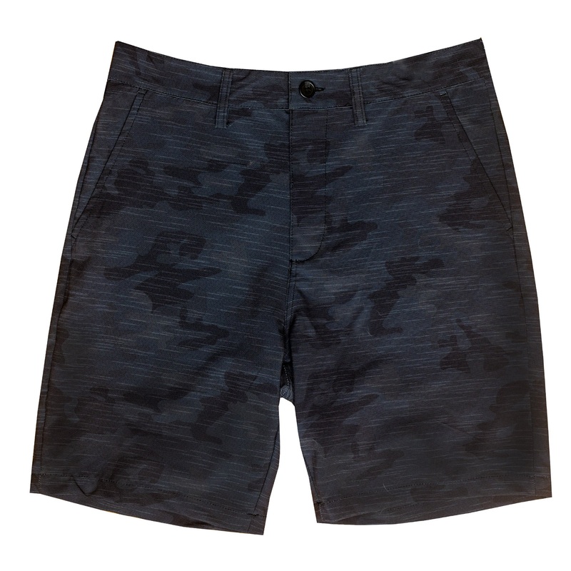 Surf Station The Standard 19″ Hybrid Men’s Walkshorts – Black Camo