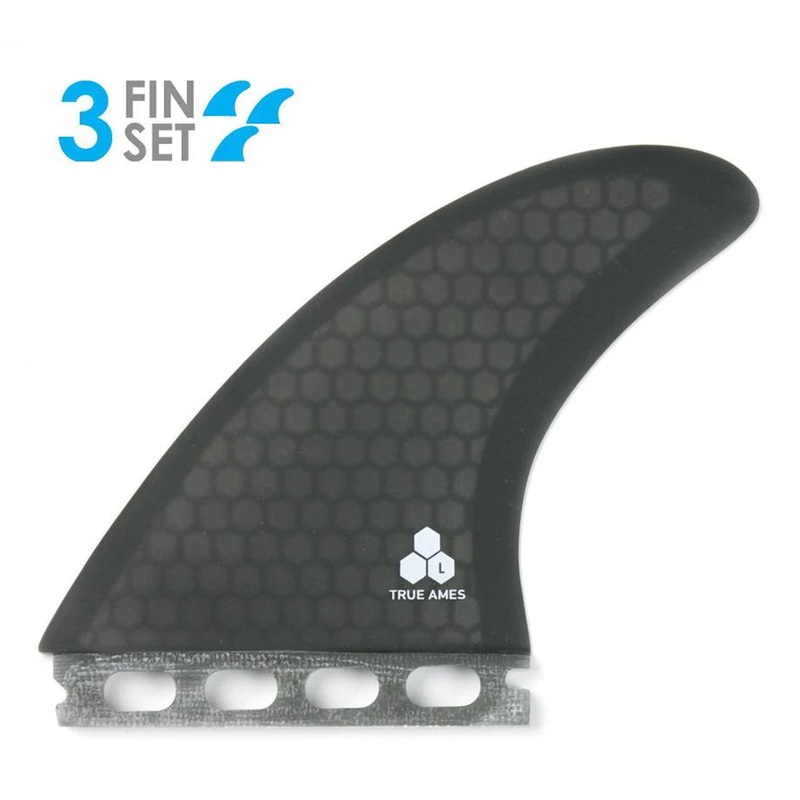 True Ames Channel Islands Futures Tri Surfboard Fins – Large/Smoke Hexcore