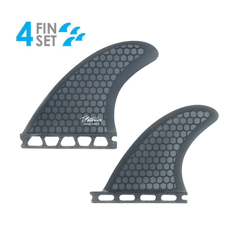 True Ames Timmy Patterson Quad Futures Surfboard Fins – Smoke Hexcore