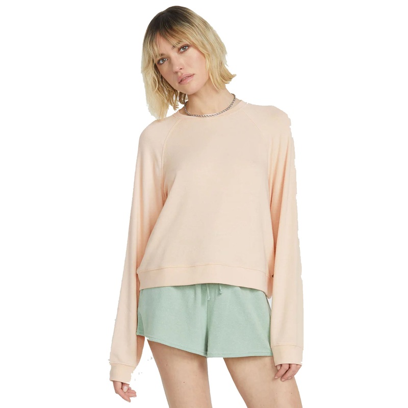 Volcom Lived In Lounge Frenchie Raglan Women’s L/S Sweater – Champagne Gold