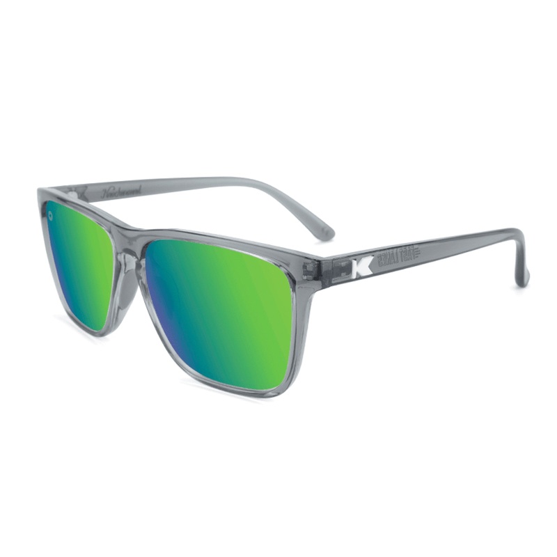 Knockaround Fast Lanes Sport Men’s Sunglasses – Clear Grey/Green Moonshine Polarized