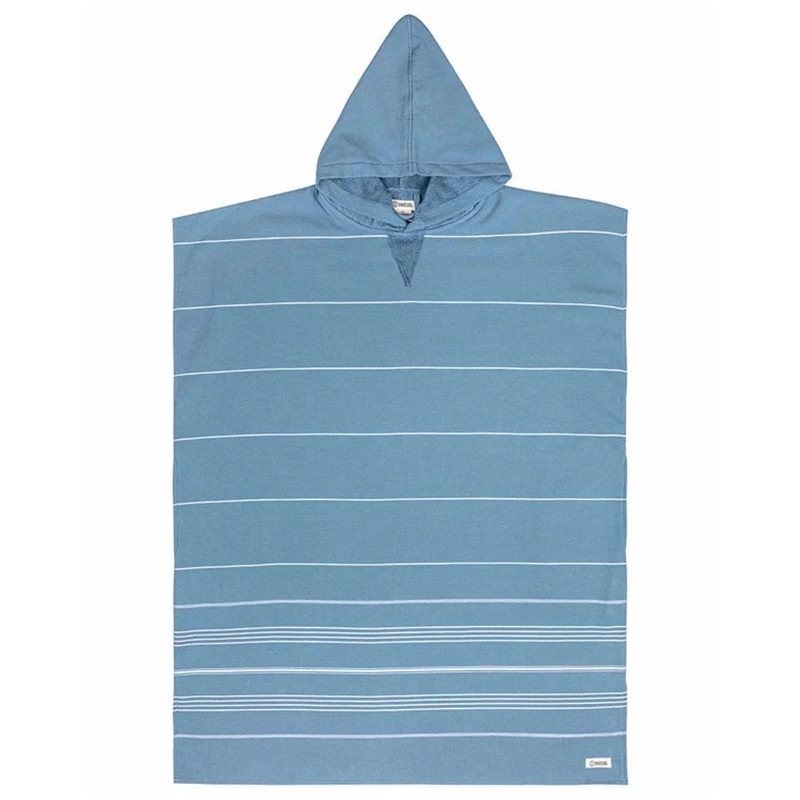 Sand Cloud Classic Stripe Hooded Poncho – Slate Blue