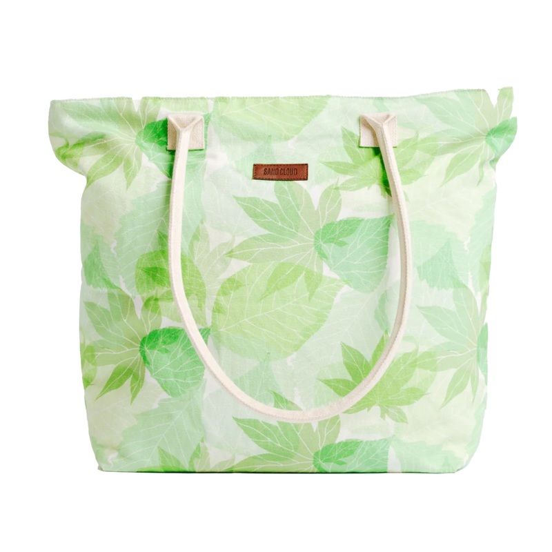 Sand Cloud Leaves Beach Tote – Green