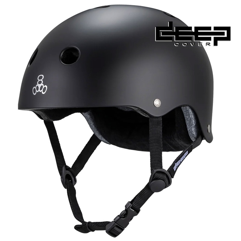 Triple 8 Deep Cover Skate Helmet – Matte Black
