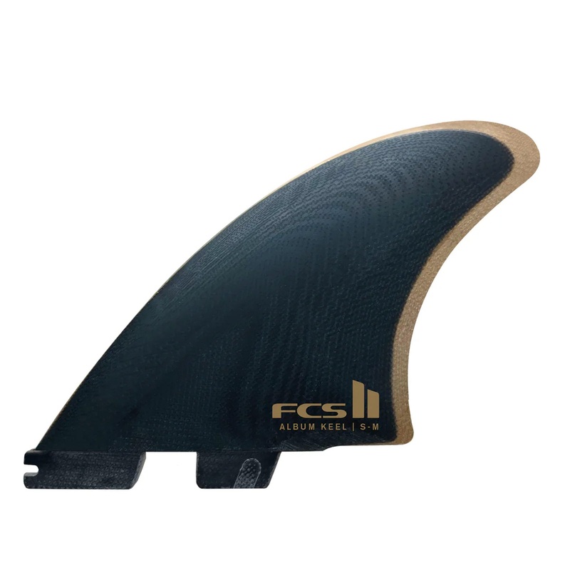 FCS II Album Performance Glass Keel Twin Surfboard Fins – Small-Medium/Black Gold
