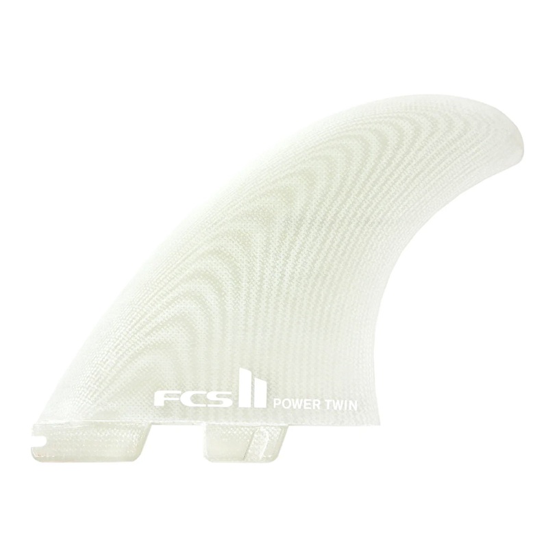 FCS II Power Twin Performance Glass Twin Surfboard Fins – Clear