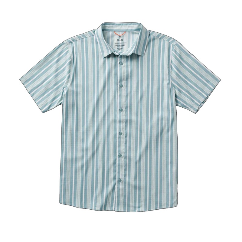 Roark Bless Up Breathable Stretch Men’s Dess Shirt – Stripe Dusty Blue