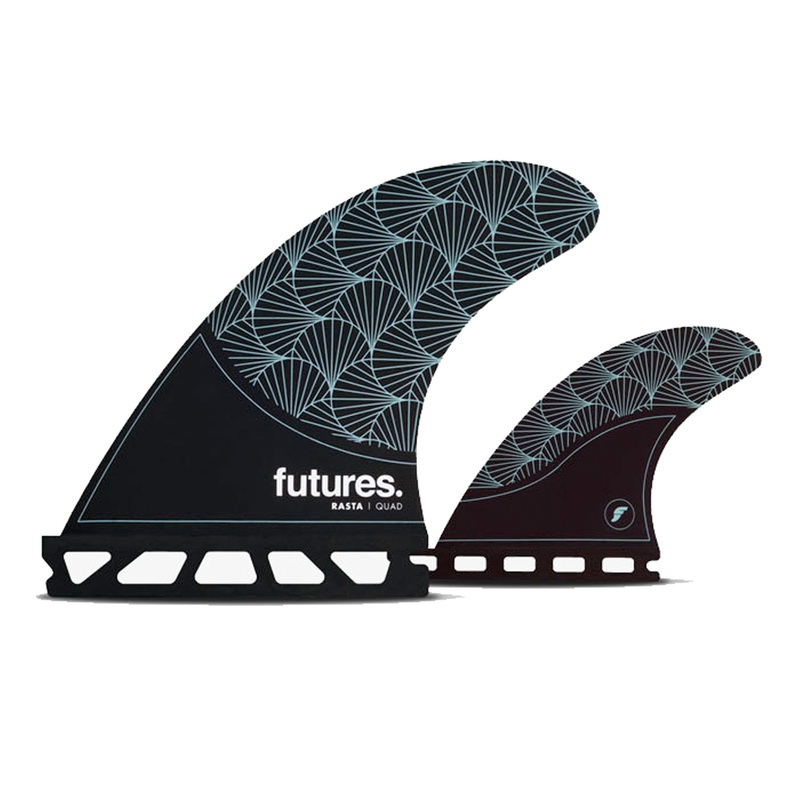 Futures Rasta HC Quad Surfboard Fins – Medium/Teal