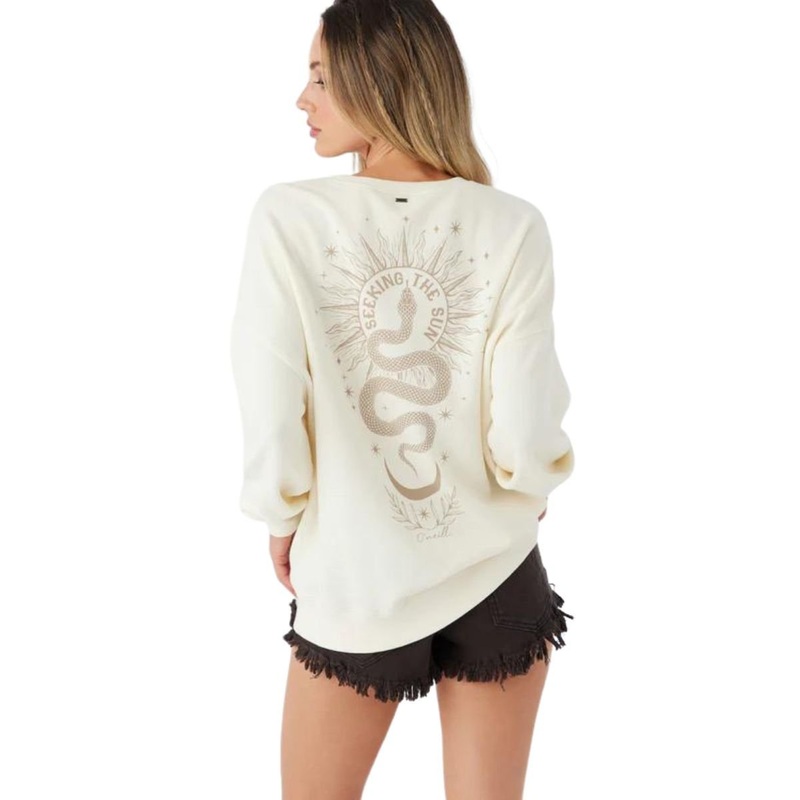 O’Neill Choice Oversized Fleece Sweatshirt in Winter White