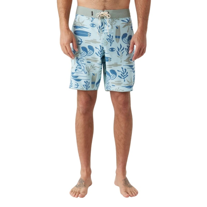 O’Neill Hyperfreak Mysto Scallop 19″ Boardshorts in Sky Blue