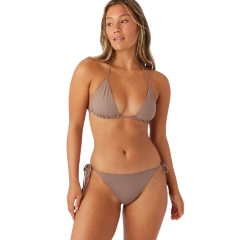 O’Neill Saltwater Solids Venice Bikini Top in Deep Taupe