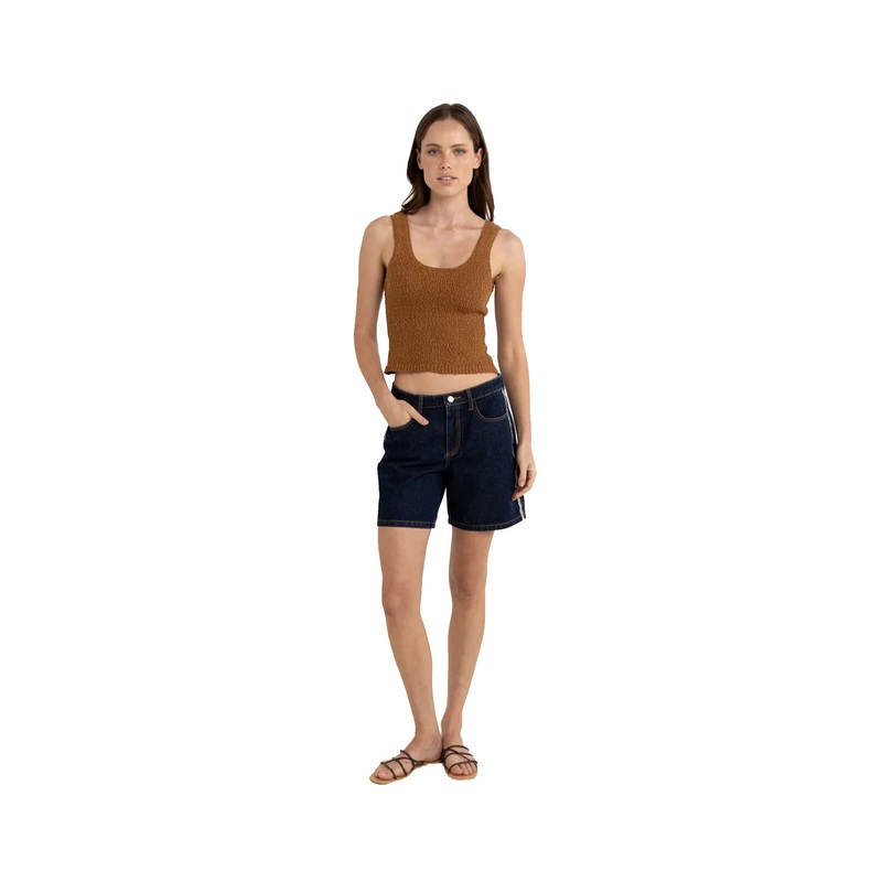 Rhythm Adele Scoop Neck Knit Women’s Top – Carmel