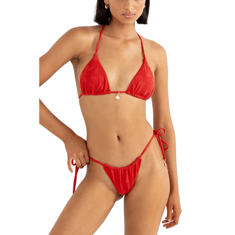 Rhythm Leilani Slide Tri Women’s Bikini Top – Red