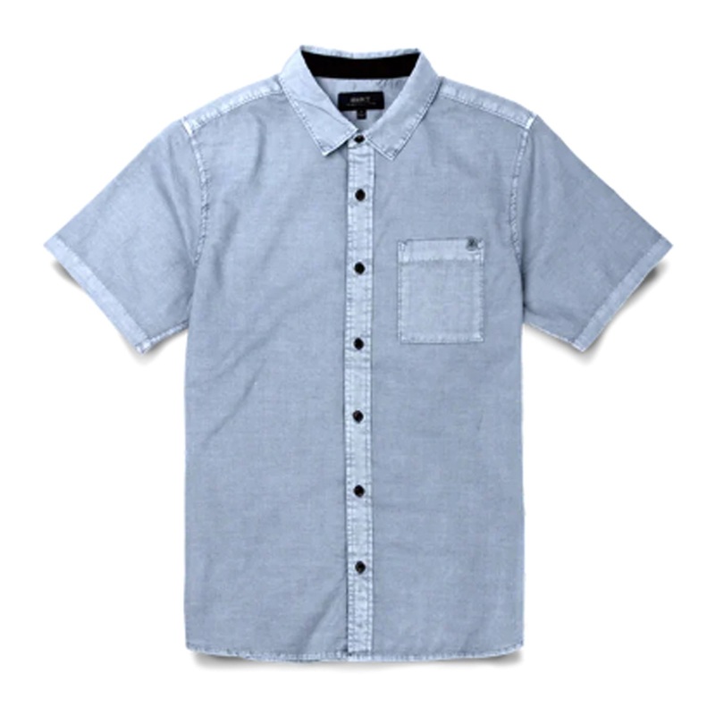 Roark Made To Fade Woven Men’s S/S Dress Shirt – Washed Slate
