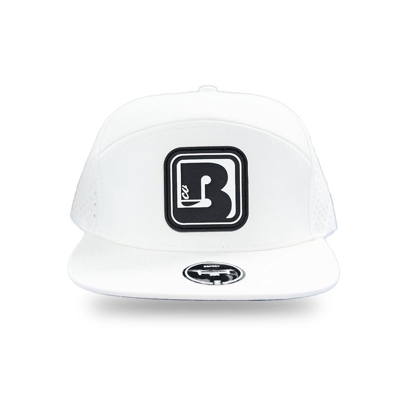 BoardCo Osprey Hat in White with B Patch