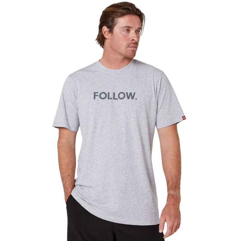 Follow Logo Tee in Grey Heather