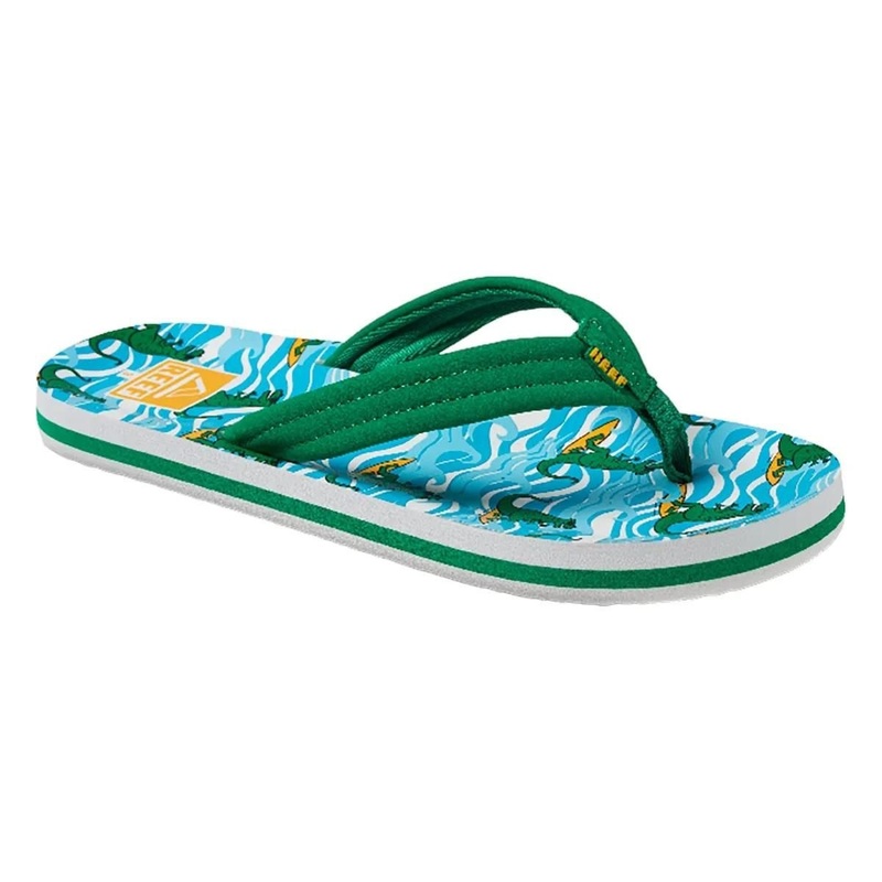 Reef Kids Ahi Surfing Dino in Green