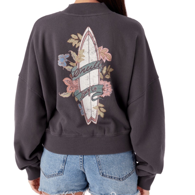 O’Neill Moment Crop Pullover in Washed Black