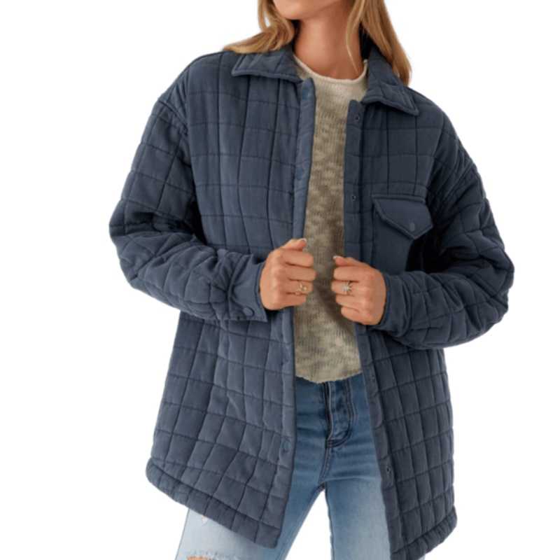 O’Neill Rya Quilted Oversized Jacket in Slate