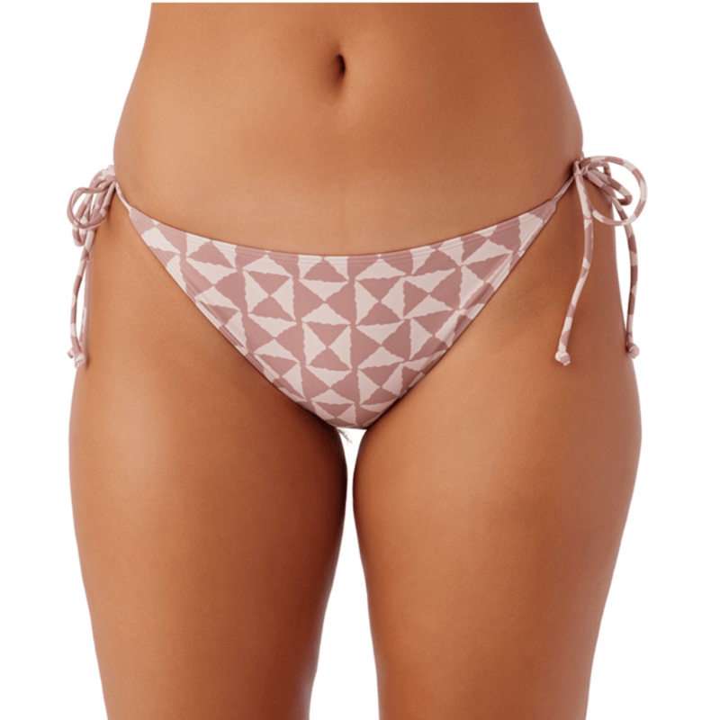 O’Neill Saltwater Essentials Amor Geo Maracas Tie Side Bikini Bottoms in Rose Dust