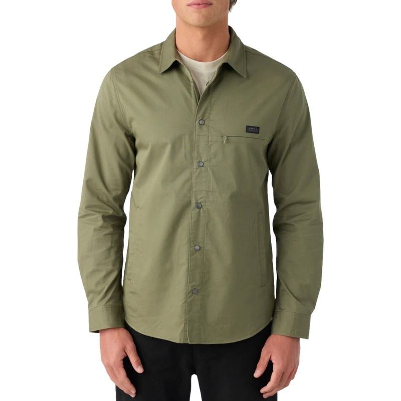 O’Neill TRVLR Drifter Overshirt in Deep Lichen Green