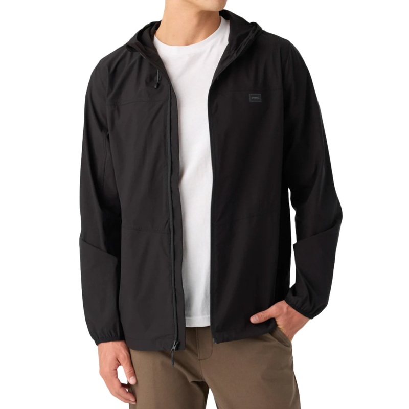 O’Neill TRVLR Stretch Windbreaker Jacket in Black