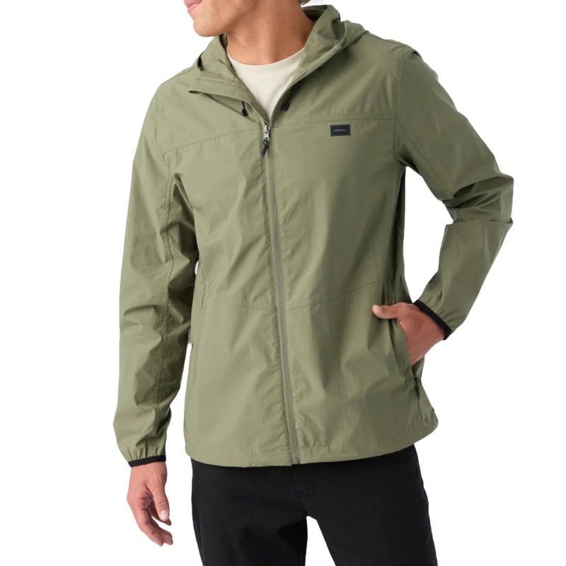 O’Neill TRVLR Stretch Windbreaker Jacket in Deep Lichen Green