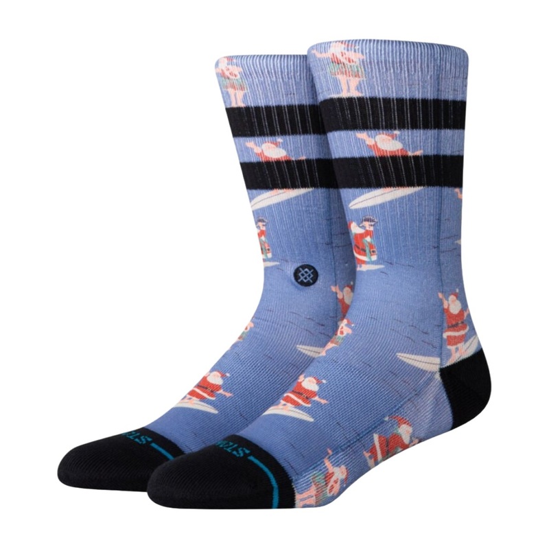Stance Surfing Santa Crew Socks in Blue