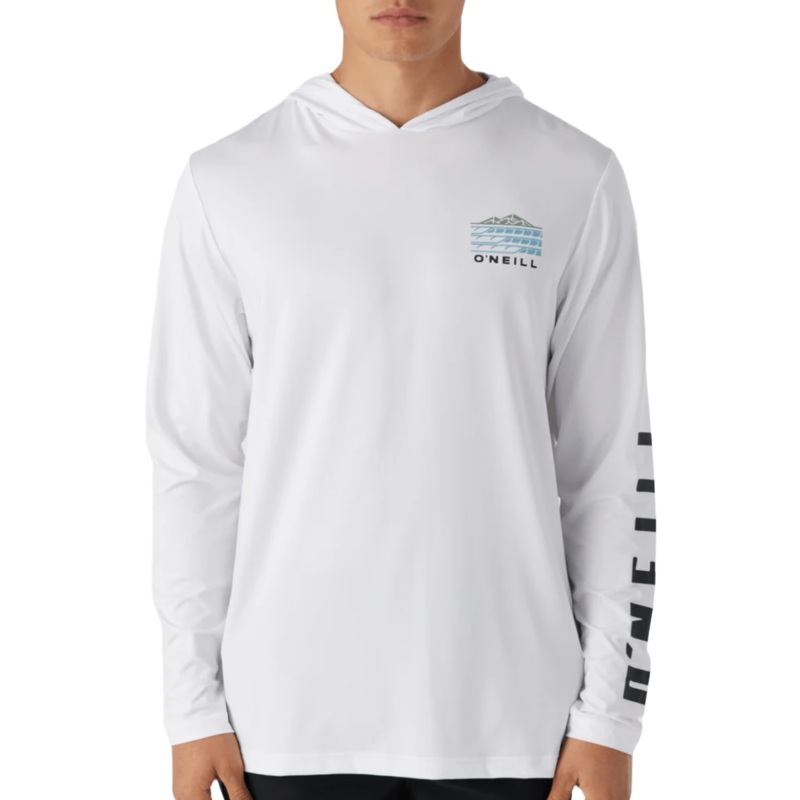 O’Neill TRVLR UPF Swell Hooded Long Sleeve in White