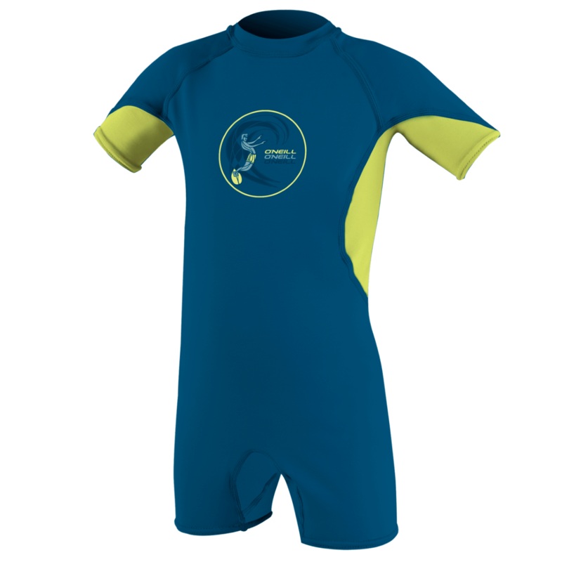 O’Neill Ozone Toddler S/S Spring Wetsuit in Blue/Lime/White