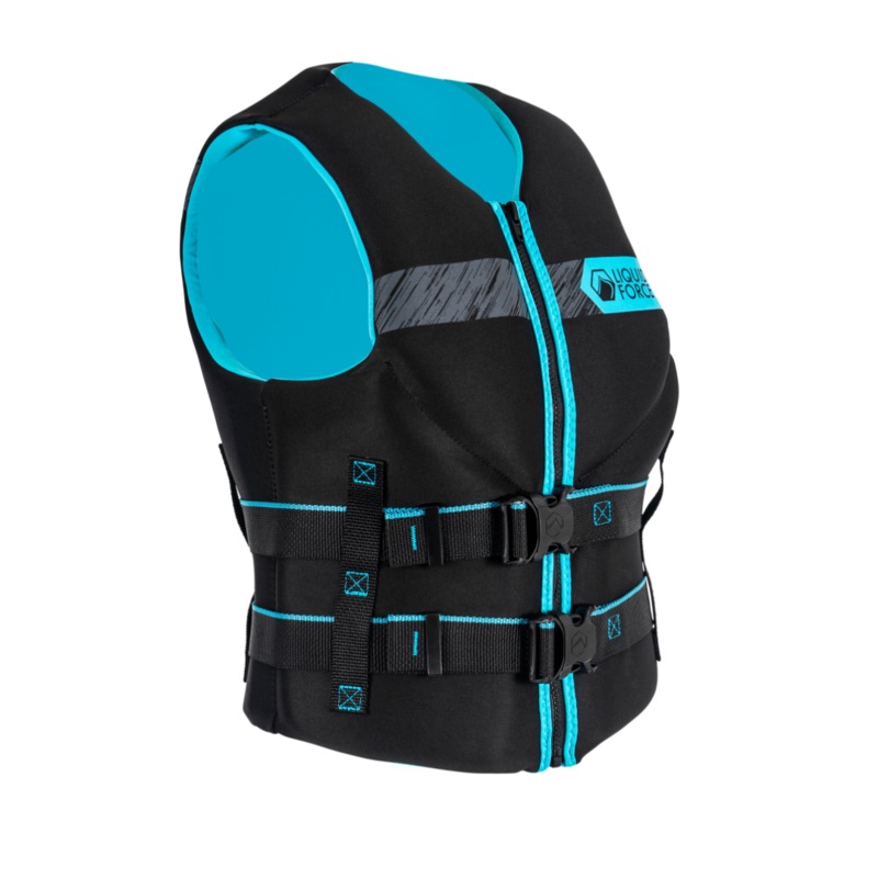 Liquid Force Classic Hinge Women’s CGA Life Jacket in Black/Aqua
