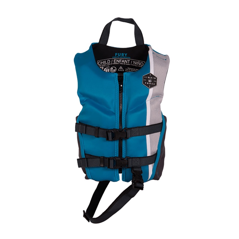 Liquid Force Fury Kids CGA Life Jacket in Blue/Grey