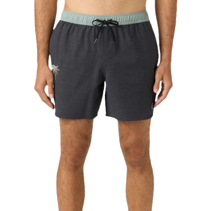 O’Neill OG Scallop Solid Volley 16″ Boardshorts in Black