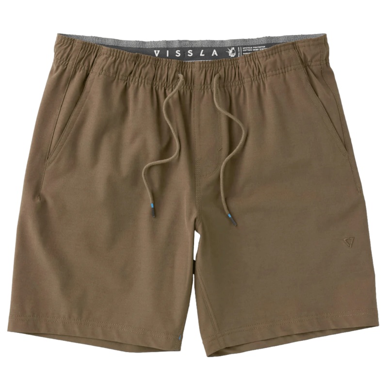 Vissla Hemp No See Ums Eco 18″ Elastic Hybrid Shorts in Rubber
