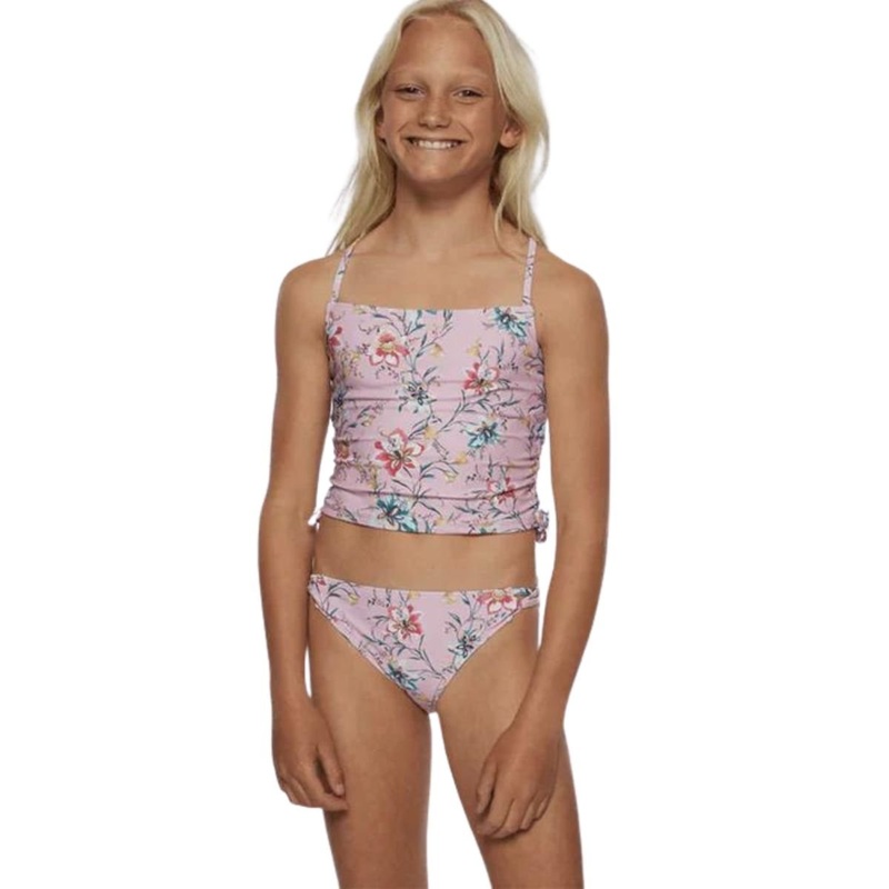 O’Neill Girls Sydney Floral Cinch Tankini Set in Peony