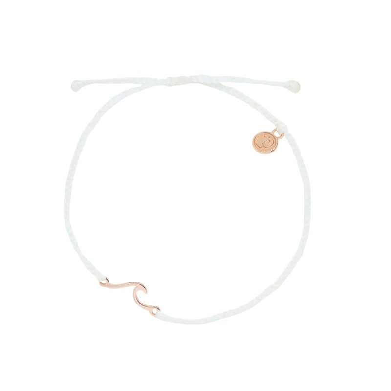 Pura Vida Shoreline Rose Gold Anklet in White