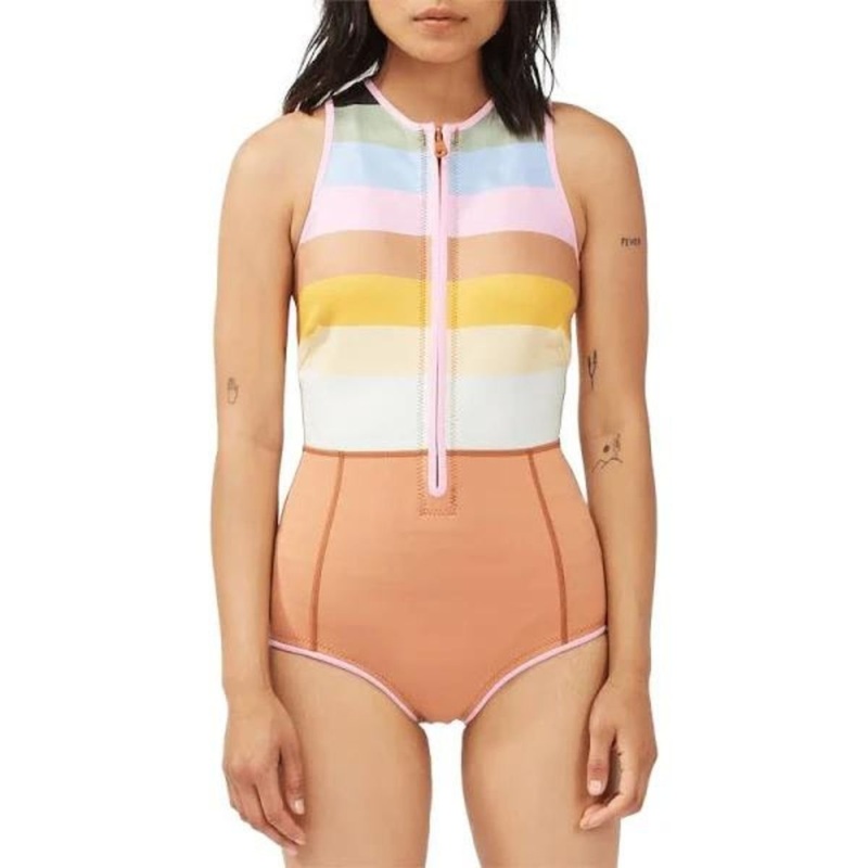 Billabong 1mm Sol Sistah Shorty Spring Wetsuit in Paradise Stripe