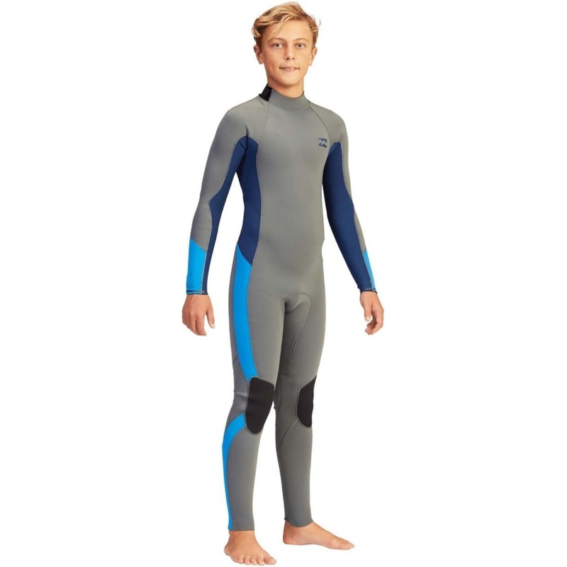 Billabong 3/2mm Boys Absolute Flatlock Full Wetsuit in Ash