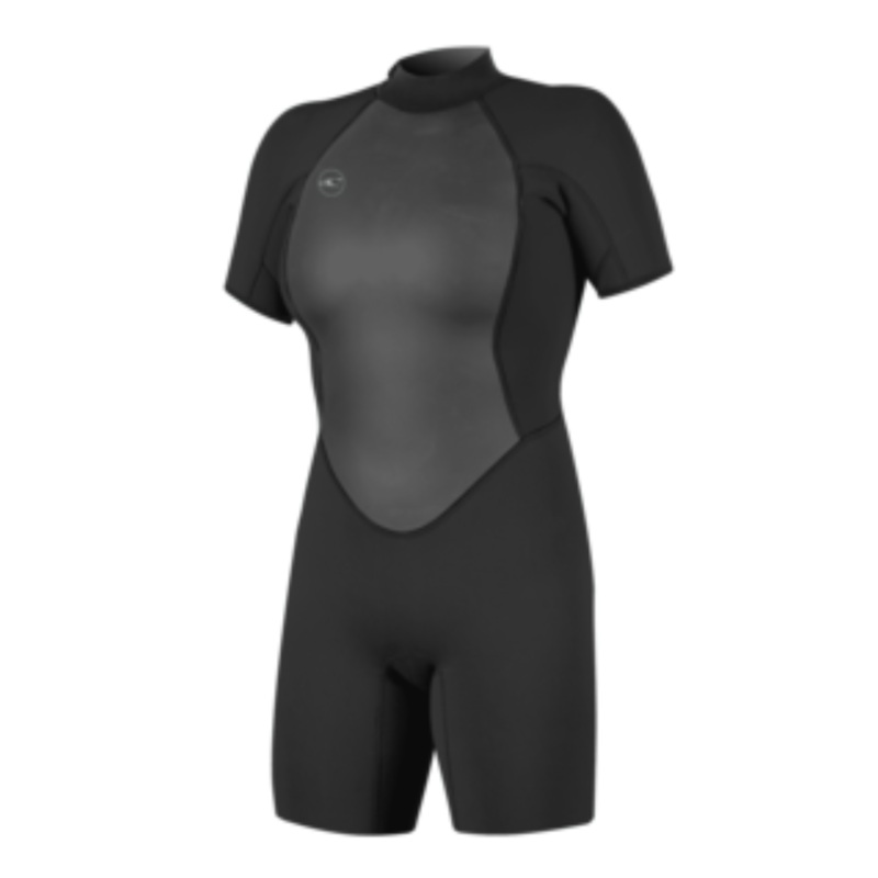 Oneill Women’s Reactor-2 2mm Back Zip Short Sleeve Spring Wetsuit in Black