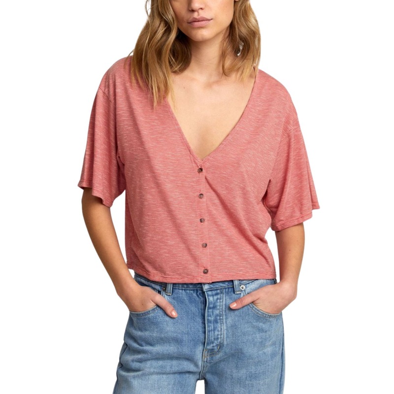 RVCA Chalked Top Women’s Top in Pompei Red