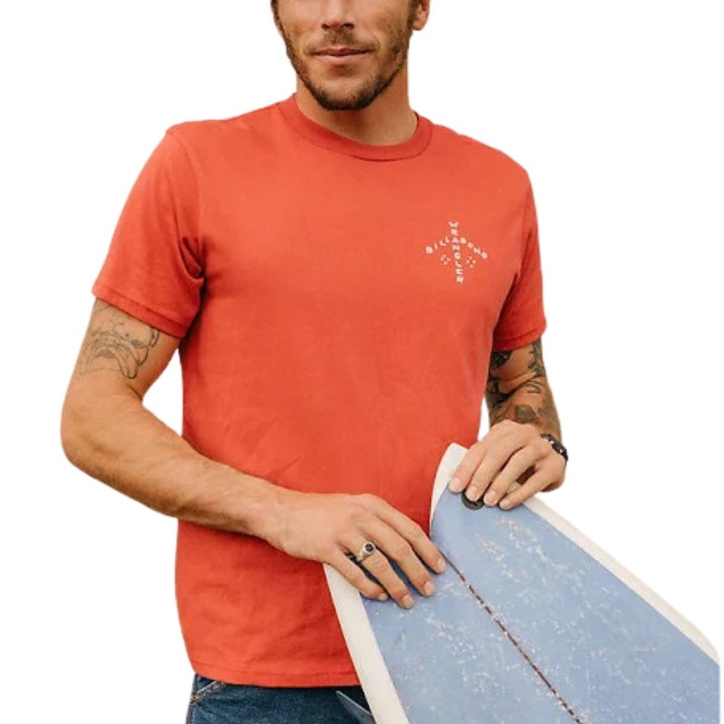 Billabong Trading Post Men’s Tee in Washed Red