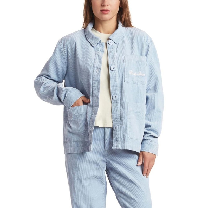 Body Glove Sportswear Women’s Cursive Chest Button Jacket in Cloud