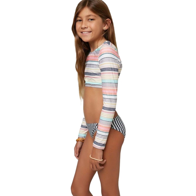 O’Neill Cruz Stripe LS Crop Top Set